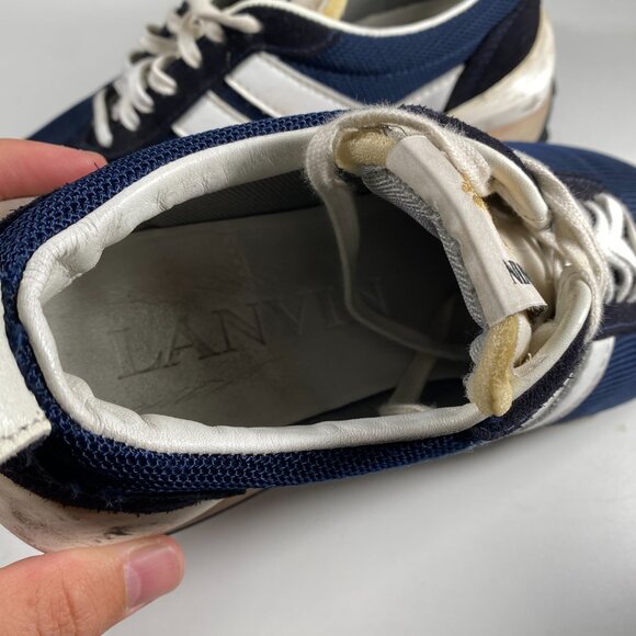 P202900 - Lanvin Mesh Bumper Sneaker "Navy Blue" mens size EU 39 / US 6-6.5 - Picture 5 of 10